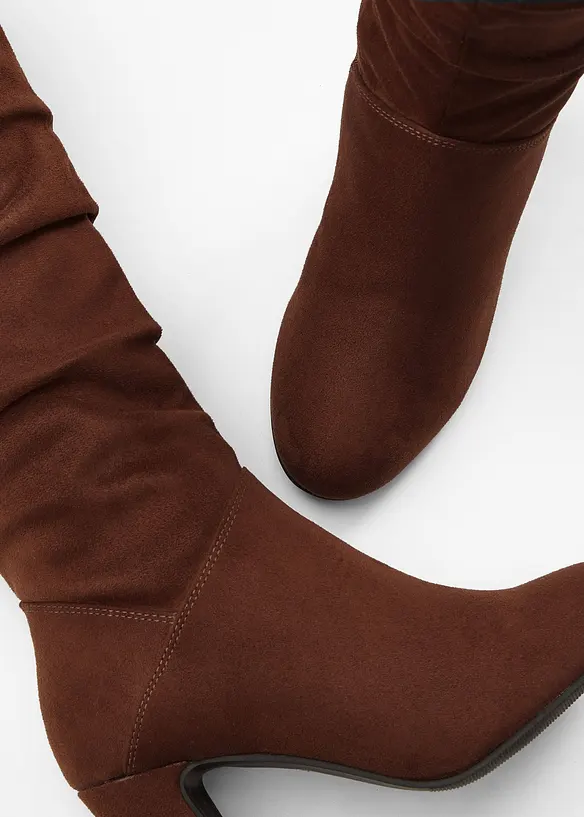 Stiefel mit Raffung in braun - bonprix Stiefel mit Raffung in braun - bonprix