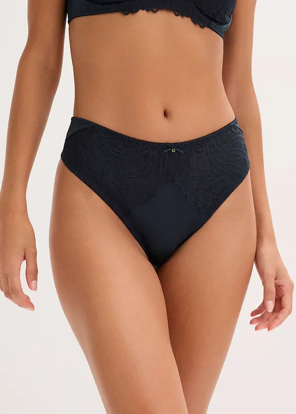 Maxistring mit glänzendem Material (2er Pack) in blau von vorne - bonprix