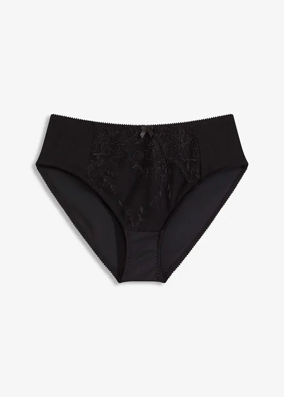 Maxislip mit Stickerei in schwarz von vorne - bonprix