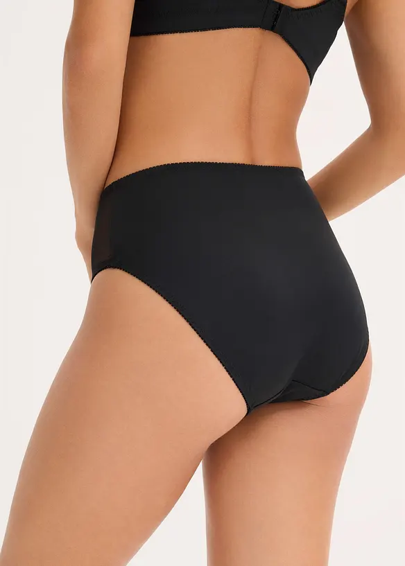 Maxislip mit Stickerei in schwarz von hinten - bonprix