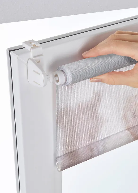 Blendschutzrollo mit Blumendruck in beige - bonprix