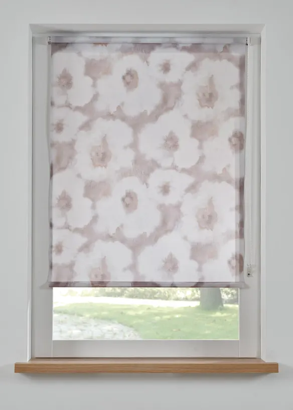 Blendschutzrollo mit Blumendruck in beige - bonprix