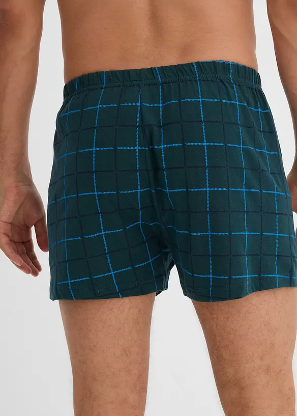 Lockere Jersey Boxershorts aus weicher Baumwolle (3er Pack) in grün von hinten - bonprix