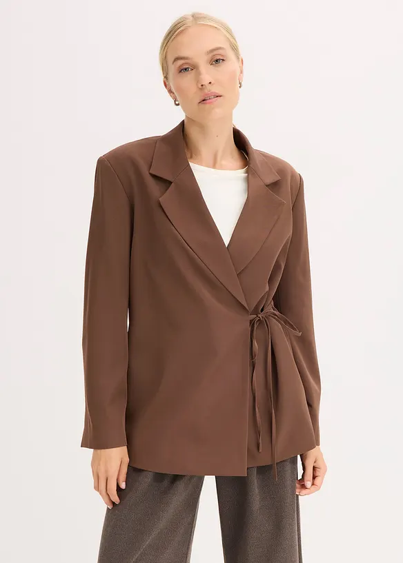 Oversize-Blazer in braun von vorne (im Anschnitt) - bonprix