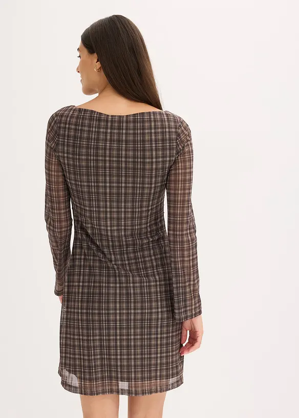 Jerseykleid mit Raffung in grün von hinten (Totalaufnahme) - bonprix