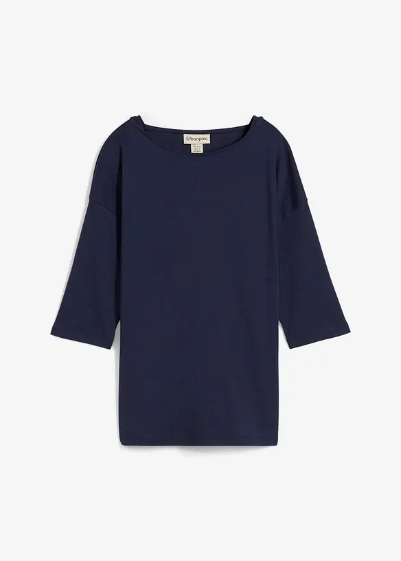 Shirt aus schwerer Baumwolle in blau von vorne - bonprix
