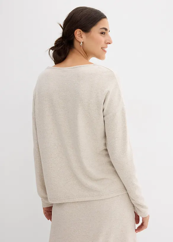 Pullover in beige von hinten (im Anschnitt) - bonprix