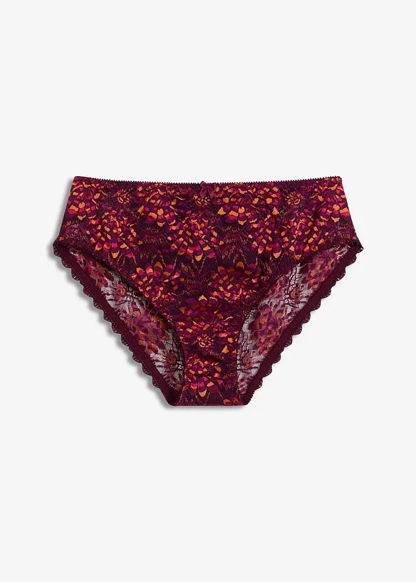 Maxislip aus zarter Spitze in rot von vorne - bonprix
