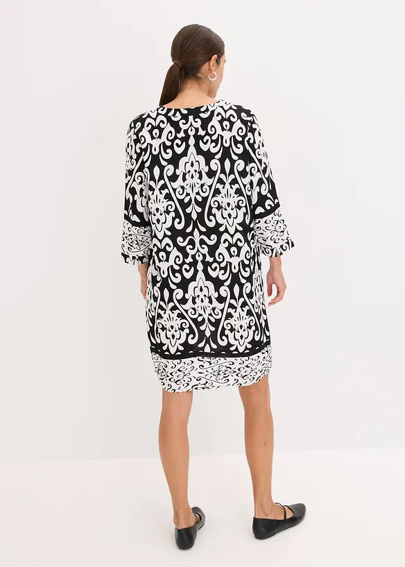 Tunika-Kleid aus fließender Viskose in schwarz von hinten (Totalaufnahme) - bonprix Tunika-Kleid aus fließender Viskose in schwarz von hinten (Totalaufnahme) - bonprix