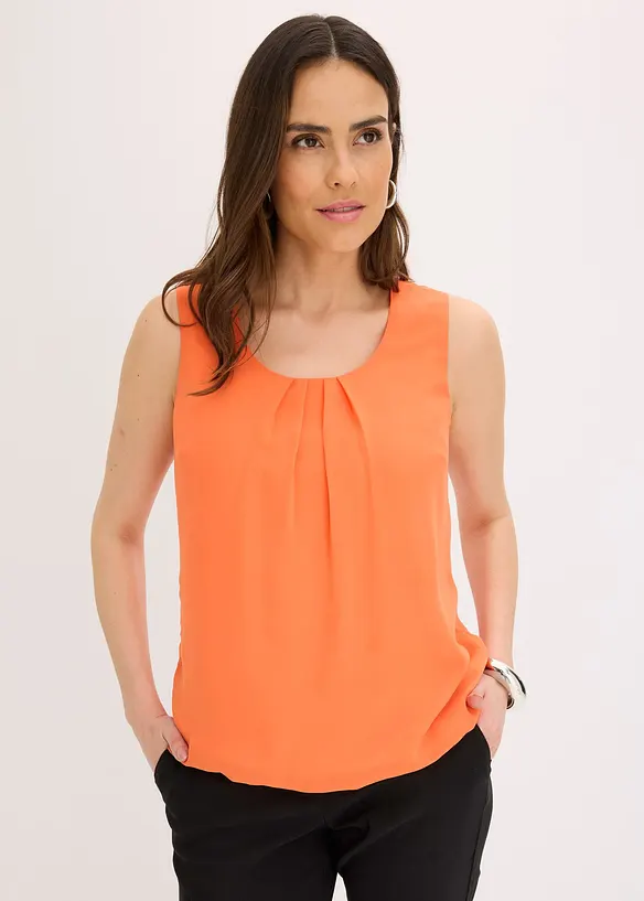 Blusentop in orange von vorne (im Anschnitt) - bonprix