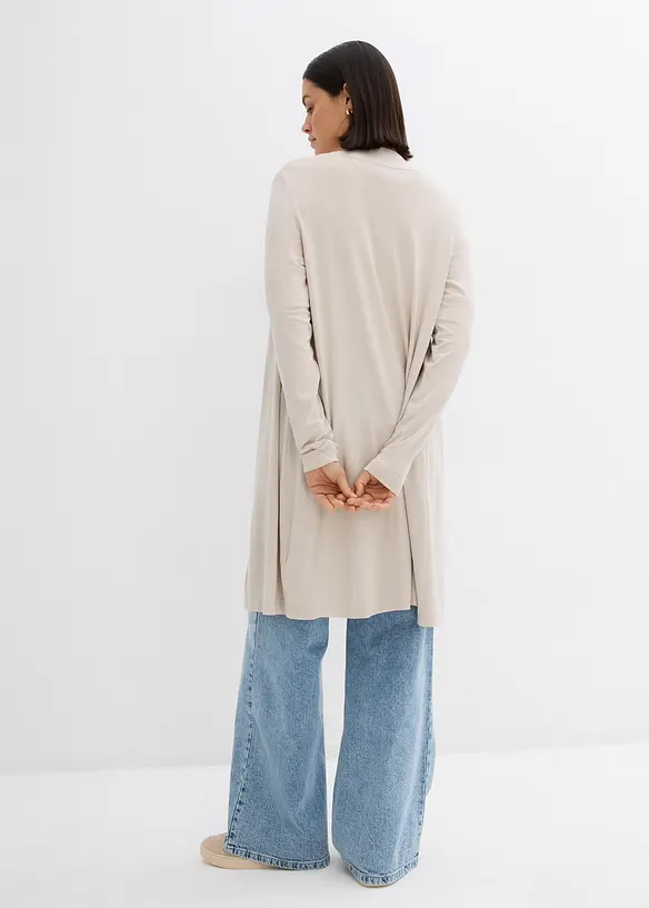 Shirtjacke aus softem Viskose-Mix in grau von hinten (im Anschnitt) - bonprix