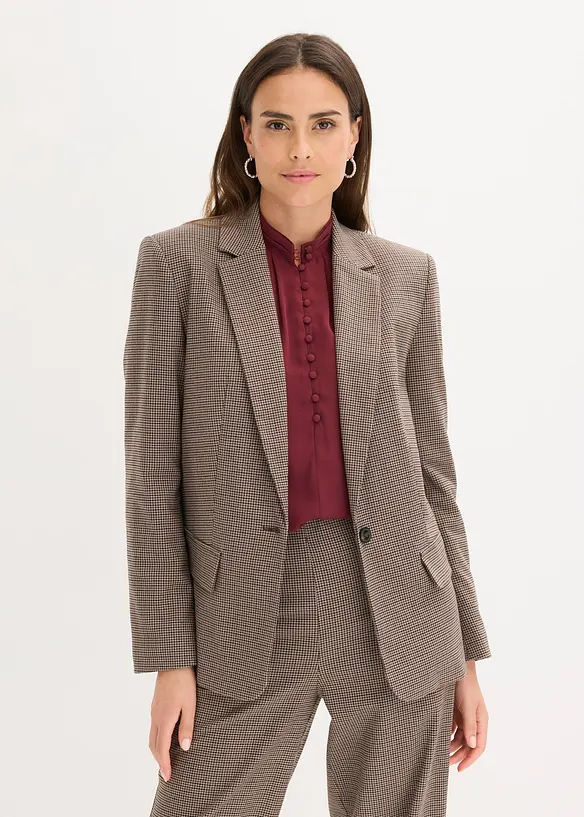 karierter Blazer in braun von vorne (im Anschnitt) - bonprix