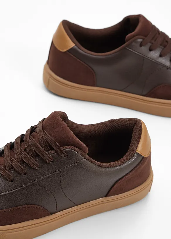 Sneaker im Retrolook in braun - bonprix