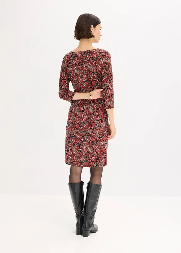 Shirtkleid mit Paisley-Druck in schwarz von hinten (Totalaufnahme) - bonprix