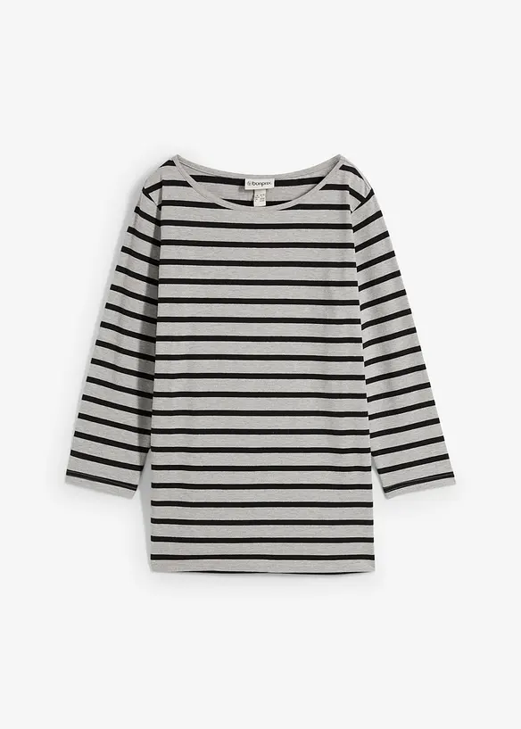 Langarmshirt mit reiner Bio-Baumwolle in grau von vorne - bonprix Langarmshirt mit reiner Bio-Baumwolle in grau von vorne - bonprix
