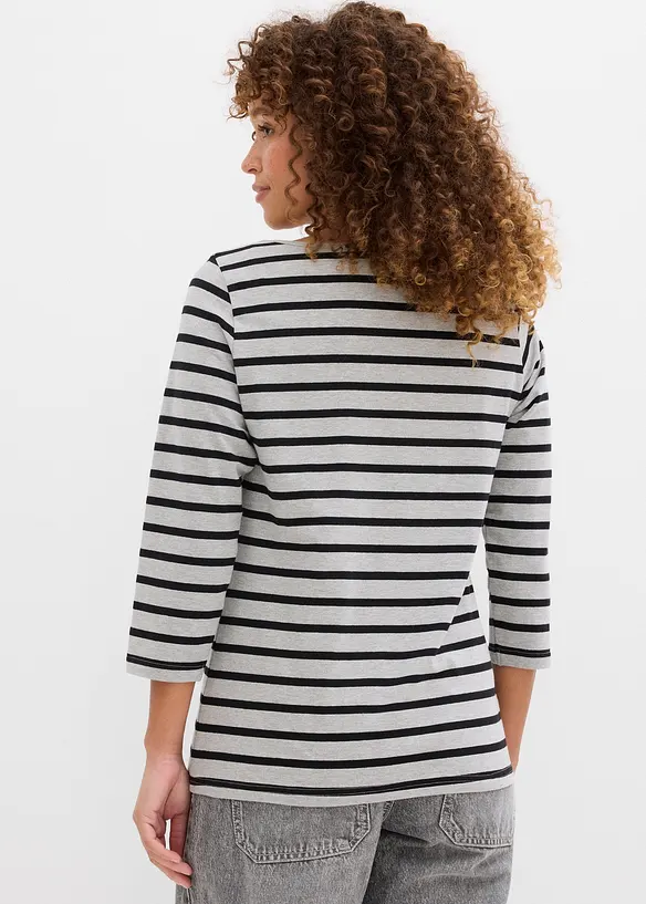 Langarmshirt mit reiner Bio-Baumwolle in grau von hinten (im Anschnitt) - bonprix Langarmshirt mit reiner Bio-Baumwolle in grau von hinten (im Anschnitt) - bonprix