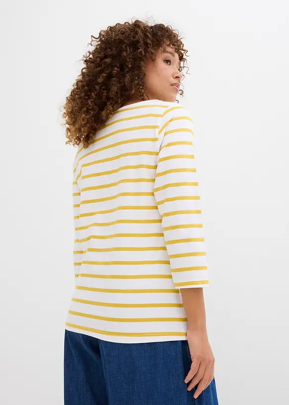Langarmshirt mit reiner Bio-Baumwolle in weiß von hinten (im Anschnitt) - bonprix Langarmshirt mit reiner Bio-Baumwolle in weiß von hinten (im Anschnitt) - bonprix