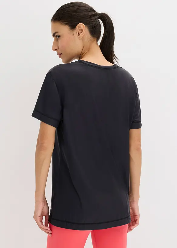 Ultrasoftes Sport-Shirt, schnelltrocknend in schwarz von hinten (im Anschnitt) - bonprix