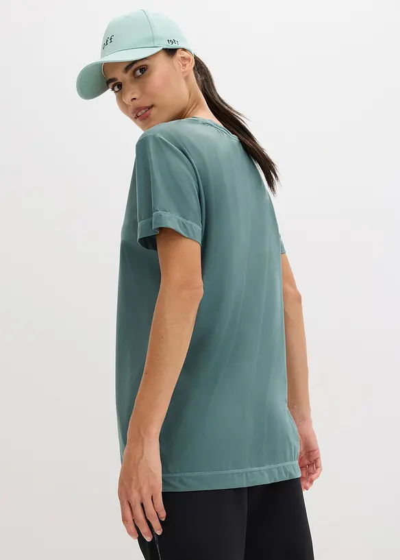 Ultrasoftes Sport-Shirt, schnelltrocknend in grün von hinten (im Anschnitt) - bonprix