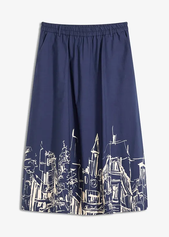 Midirock aus reiner Bio-Baumwolle in blau von vorne - bonprix Midirock aus reiner Bio-Baumwolle in blau von vorne - bonprix