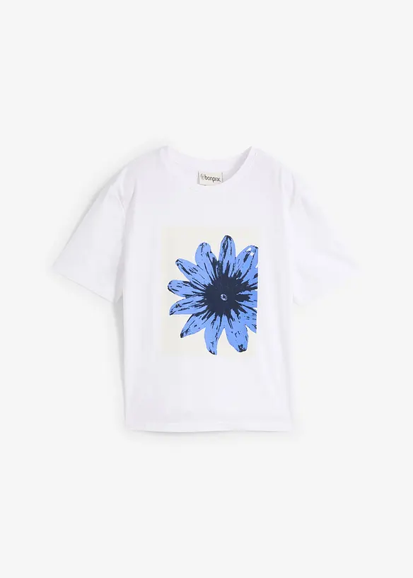 Bedrucktes T-Shirt aus reiner Baumwolle in weiß von vorne - bonprix Bedrucktes T-Shirt aus reiner Baumwolle in weiß von vorne - bonprix
