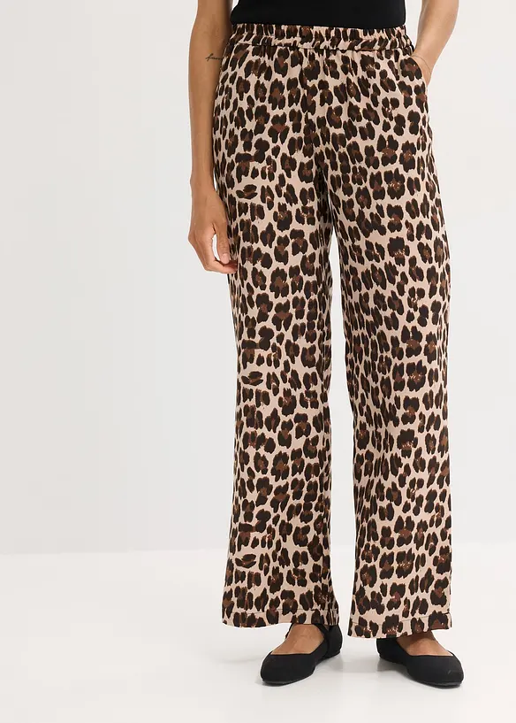 Palazzo-Hose aus fließendem Satin in braun von vorne - bonprix Palazzo-Hose aus fließendem Satin in braun von vorne - bonprix