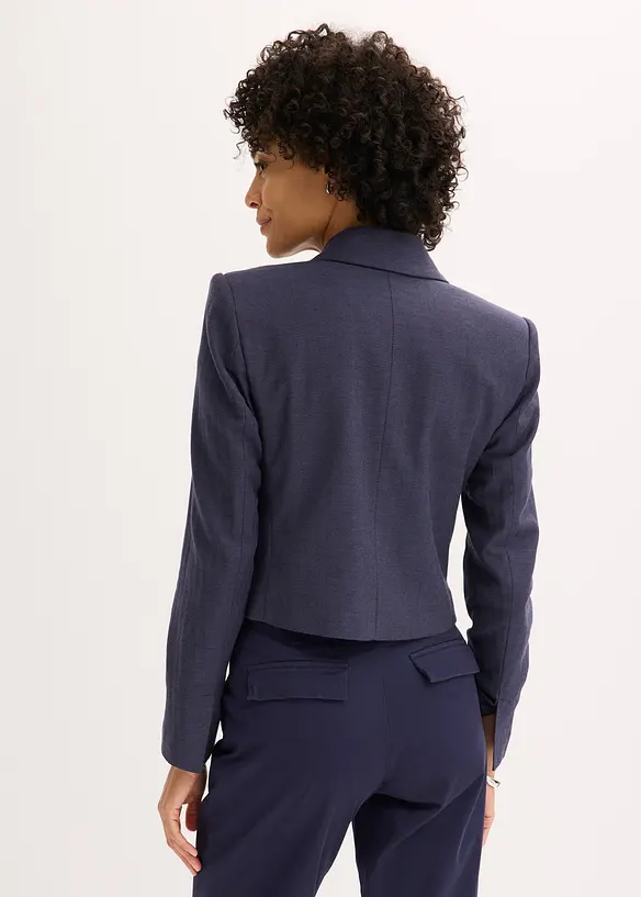 Kurzblazer mit markanten Schultern in blau von hinten (im Anschnitt) - bonprix