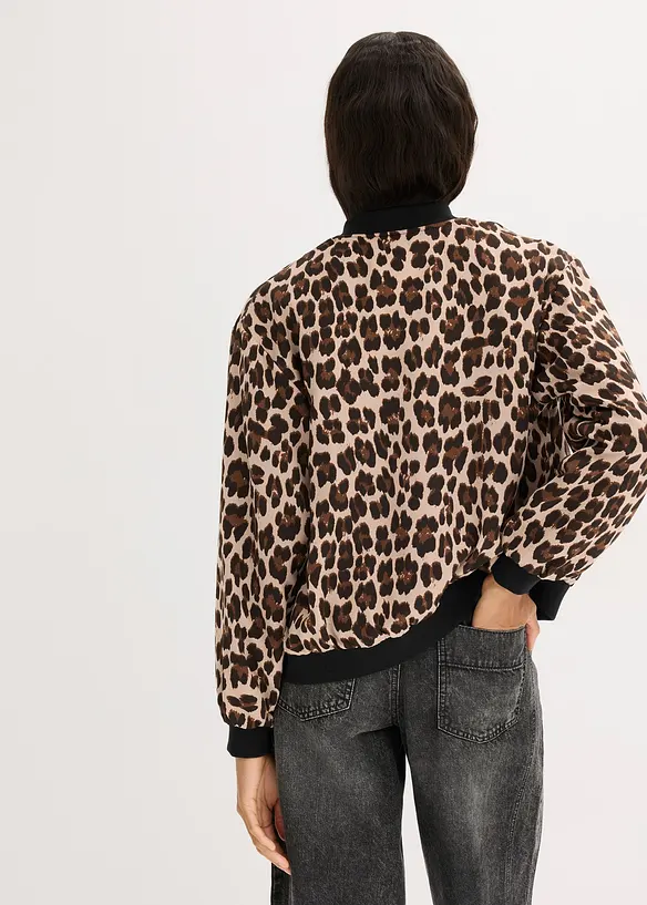Blouson aus fließendem Satin in braun von hinten (im Anschnitt) - bonprix