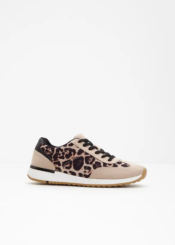 Sneaker mit Animal-Details in beige - bonprix