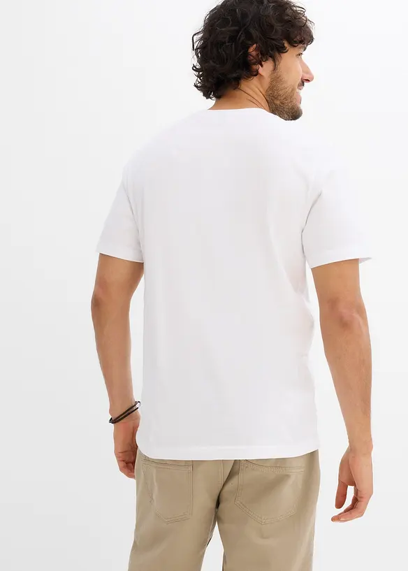 T-Shirt aus reiner Bio-Baumwolle in weiß von hinten (im Anschnitt) - bonprix