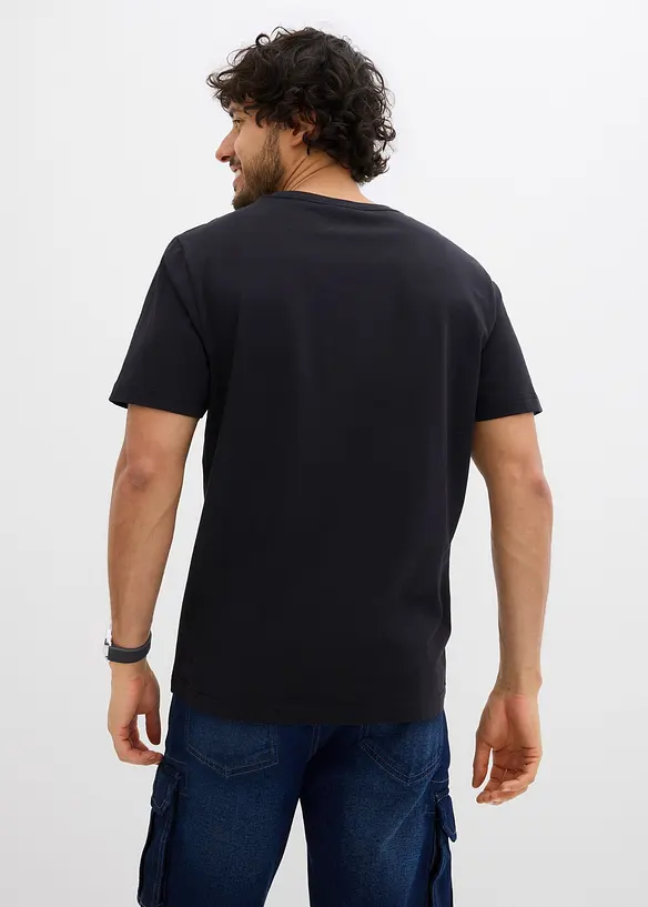 T-Shirt aus reiner Bio-Baumwolle in schwarz von hinten (im Anschnitt) - bonprix
