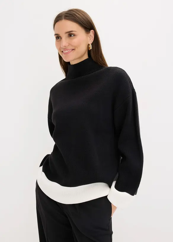 Pullover in schwarz von vorne (im Anschnitt) - bonprix Pullover in schwarz von vorne (im Anschnitt) - bonprix