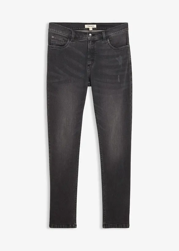 Slim-Fit-Jeans, Straight in schwarz von vorne - bonprix