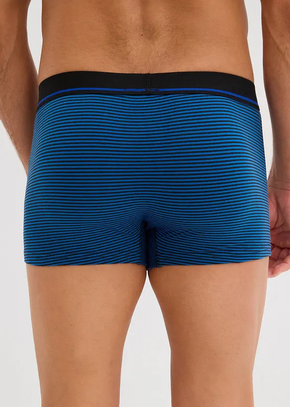 Boxershorts mit Baumwolle (3er Pack) in blau von hinten - bonprix