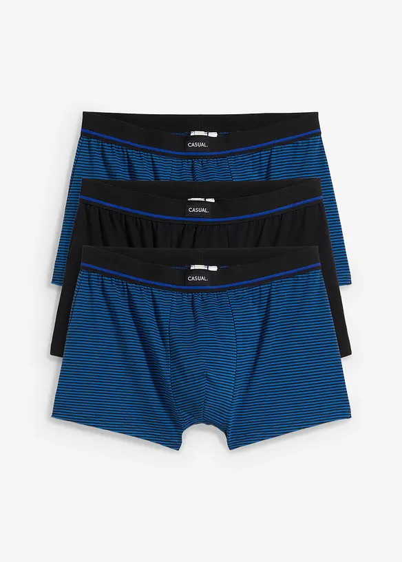 Boxershorts mit Baumwolle (3er Pack) in blau - bonprix