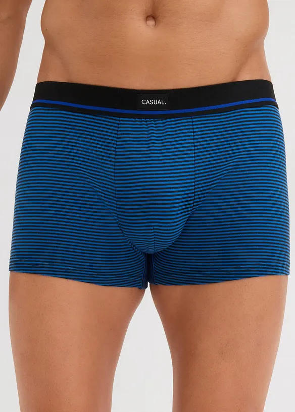 Boxershorts mit Baumwolle (3er Pack) in blau von vorne - bonprix