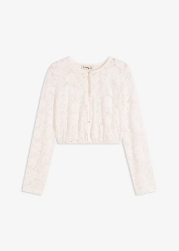 Dirndlbluse in weiß von vorne - bonprix
