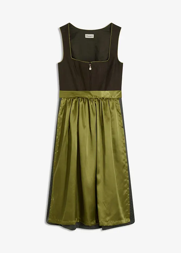Dirndl und Schürze (2-tlg.Set) in grün von vorne - bonprix