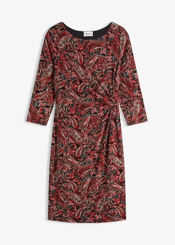 Shirtkleid mit Paisley-Druck in schwarz von vorne - bonprix