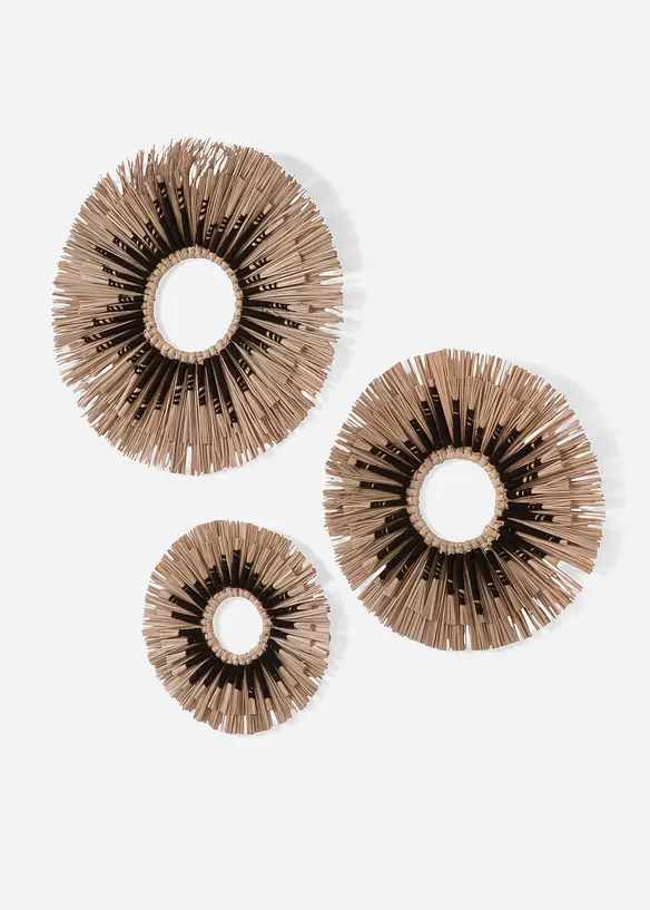 Deko Wandobjekt (3-tlg. Set) in beige von vorne - bonprix
