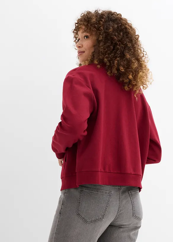 Sweatjacke aus reiner Bio-Baumwolle in rot von hinten (im Anschnitt) - bonprix Sweatjacke aus reiner Bio-Baumwolle in rot von hinten (im Anschnitt) - bonprix