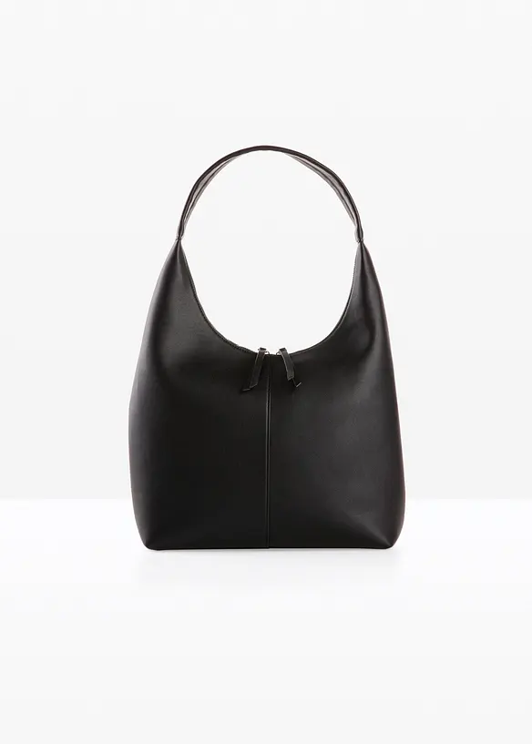 Handtasche in Lederoptik in schwarz von vorne - bonprix