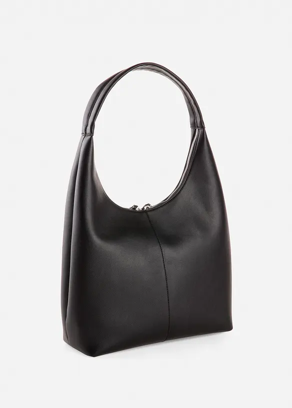 Handtasche in Lederoptik in schwarz von hinten - bonprix