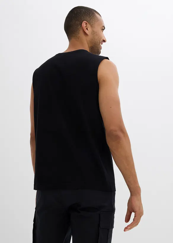 Muskelshirt, Loose Fit (2er Pack) in schwarz von hinten (im Anschnitt) - bonprix