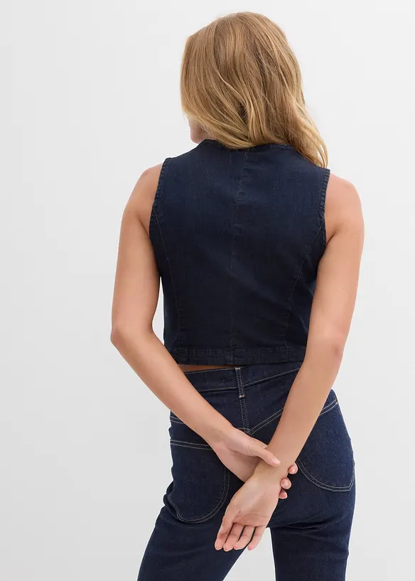 Jeansweste in blau von hinten (im Anschnitt) - bonprix