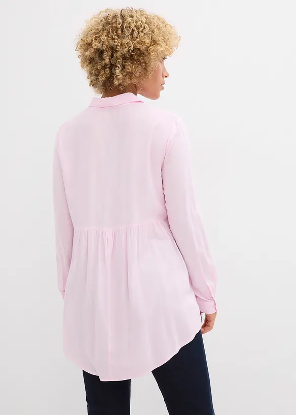 Longbluse aus Viskose in rosa von hinten (im Anschnitt) - bonprix