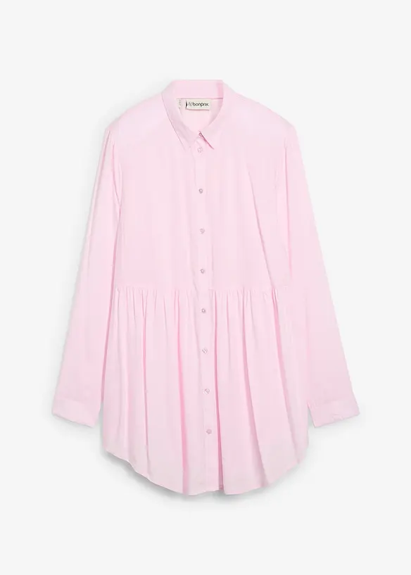 Longbluse aus Viskose in rosa von vorne - bonprix