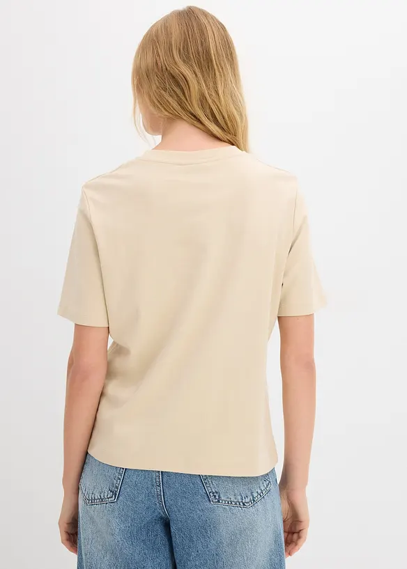 T-Shirt aus reiner schwerer Bio-Baumwolle in beige von hinten (im Anschnitt) - bonprix T-Shirt aus reiner schwerer Bio-Baumwolle in beige von hinten (im Anschnitt) - bonprix