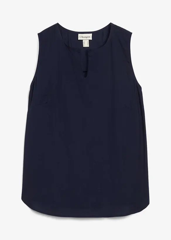 Blusentop aus weicher Viskose in blau von vorne - bonprix Blusentop aus weicher Viskose in blau von vorne - bonprix
