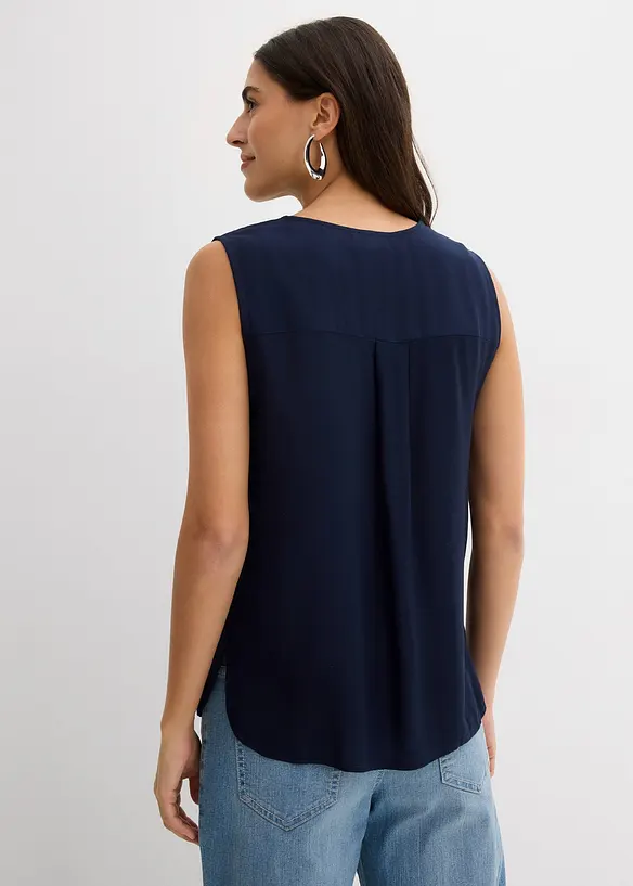 Blusentop aus weicher Viskose in blau von hinten (im Anschnitt) - bonprix Blusentop aus weicher Viskose in blau von hinten (im Anschnitt) - bonprix